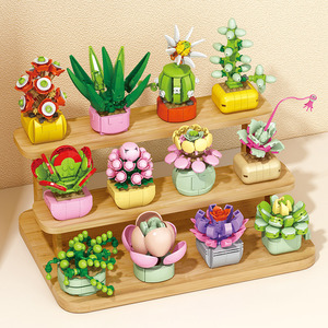Jardines, modelo en maceta romántico, adornos, <span class=keywords><strong>Mini</strong></span> Diy bonsái, ensamblar ladrillos, plantas en maceta, juegos de bloques de construcción, flor - Product Image 6