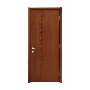 फ्लश शौचालय के लिए क्लासिक डिजाइन डार्क खुबानी मंडित फ्लश दरवाजे लकड़ी के दरवाजे इनडोर