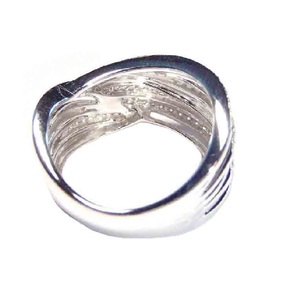 Dernier design, luxe classique, sertissage pavé, or blanc massif 18 carats, diamant véritable, bijoux fins, bague de fiançailles, demi-alliance éternité, mariage - Product Image 3