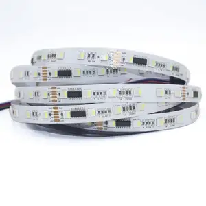 5m DC12V/24V סטנדרטי DMX512(UCS512C4 IC) RGBW 4 ב 1 LED רצועת light'60l/120eds/m, לבן PCB;IP30/IP65/IP67