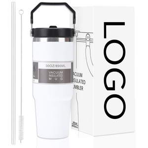 OEM/ODM Pack 25 Powder Coated 30oz Stainless Steel Insulated Travel Mug Pastel Matte Skinny Tumbler Straw 6-12 Hours Thermal - Product Image 1