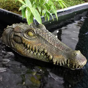 Спуфинг страшные украшения уличная статуя крокодила для бассейнов декоративные рыбные пруды