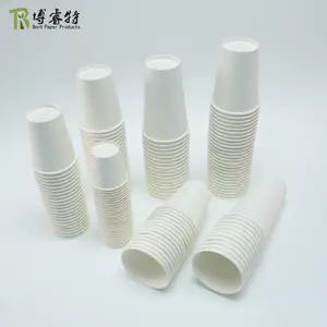 2024 New Disposable Biodegradable Eco Friendly Wholesale Custom Print Logo Hot Drink Single Wall Paper Coffee Cups