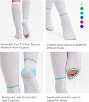 Bas de contention TED 15-20 mmHg, chaussettes de compression mi-hautes, bas anti-embolie, solides pour femmes et hommes, thrombose veineuse profonde