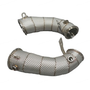 Tuyau d'échappement droit en titane 2024 le plus vendu pour BMW M5 F90, collecteur avant de moteur de course avec bouclier thermique pour voiture S63B44B - Product Image 1