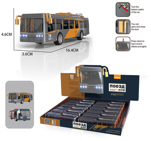 Modellino in Metallo di <span class=keywords><strong>Tram</strong></span> e Treno Russo Apribile con Luci e Musica, Funzione Pull-Back - Product Image 4