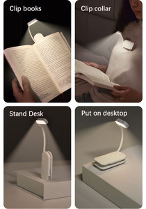 Lampe de lecture LED portable à clipser pour la protection des yeux, mini lampe de chevet pour étudiants en dortoir - Product Image 3