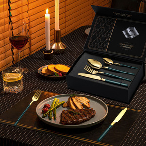 Juego de Cubiertos de Acero Inoxidable Pei Jiale, 24 Piezas, 6 Servicios, Juego de Regalo para Comedor Occidental, Cuchillo, Tenedor y Cuchara Duraderos - Product Image 1