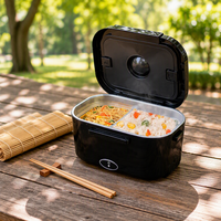 Boîte à lunch chauffante électrique portable en acier inoxydable 304 avec compatibilité 12V/24V/110V et contrôle électronique