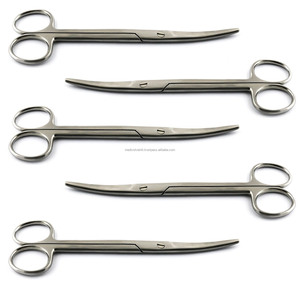 กรรไกรโค้ง Medivolve Mayo ขนาด 6.75 นิ้ว ผลิตจากเหล็กกล้าไร้สนิมสำหรับผ่าตัด ชุดเย็บแผล 5 ชิ้น จากผู้จัดจำหน่ายชั้นนำ - Product Image 1