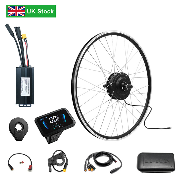 GreenPedel 48v Gear Hub Motor Brushless Electric Bicycle Kit 500w Hub Motor E-bike Conversion Set UK/FR Warehouse with Display