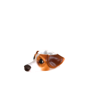 Animal decorativo personalizado pintado a mano porcelana Mestizo Mutt pueblo de raza mixta perro indígena cuenco plato de Alimentación de Mascotas de cerámica - Product Image 3