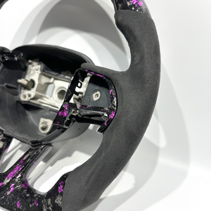 Volante sportivo in fibra di carbonio forgiata viola personalizzato in fabbrica per Dodge Challenger Durango - Product Image 3