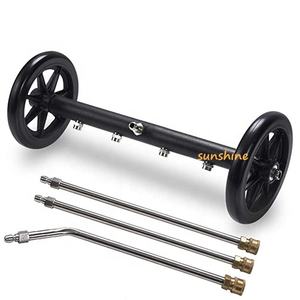 Nettoyeur de Surface pour lavage de voitures, outil de nettoyage sous-chariot, <span class=keywords><strong>balai</strong></span> à <span class=keywords><strong>eau</strong></span> pour lave-linge à pression avec 3 pièces de baguettes d'extension, 15x16 pouces - Product Image 1