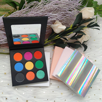 Cosmétiques de maquillage en marque privée, sans marque, vente en gros, palette de fards à paupières pressés 9 couleurs, couleurs vives