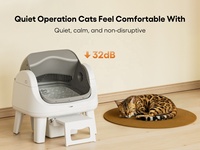 PETPIVOT AutoScooper 12 Lite Bac à litière automatique pour chat, entrée par marchepied détachable, accès facile pour les chats, multi-chats, nettoyage facile