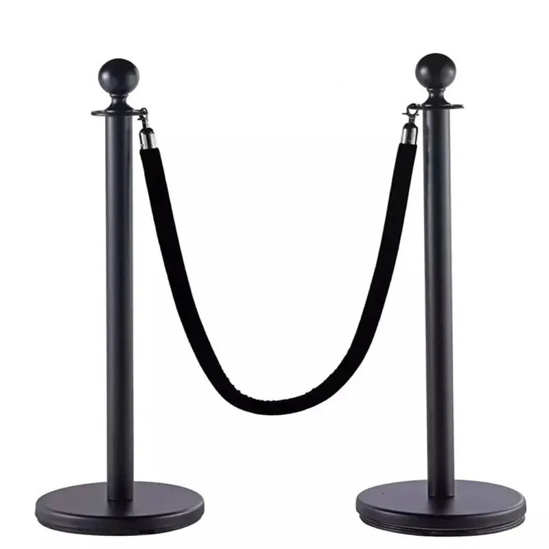 6Pcs Đen Bán Buôn Thép Không Gỉ Marine Đen Vàng Nhung Bện Dây Màu Hồng Bê Tông Kiểm Soát Đám Đông Hàng Rào Stanchion Bài