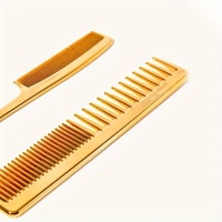 Peigne en plastique doré à queue de rat avec logo personnalisé, antistatique, à dents larges, pour la coiffure, outil de coiffure pour salon de coiffure, ensemble de peignes
