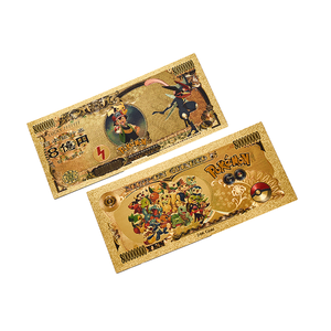 Nhiều loại dễ thương chất lượng cao Anime Pikachu vàng lá kỷ niệm tiền giấy quà tặng trẻ em - Product Image 5
