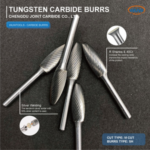 Fraiseuses rotatives <span class=keywords><strong>en</strong></span> carbure de tungstène poli à double coupe avec brise-brisures pour le fraisage de la fonte - Product Image 1