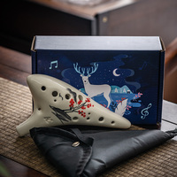 Professional 12 Hole Alto C Ceramic Ocarina Handmade Clay Wind Instrument Hand Painted Customized Color Size for Music Lovers