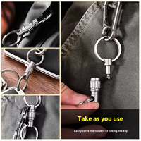 Mini porte-clés en alliage de titane à boucle rotative universelle haut de gamme pour voiture Camping randonnée visites en plein air