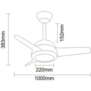 พัดลมเพดาน3ใบมีด, พัดลมเพดานมอเตอร์ DC ความเร็วสูงพร้อมรีโมทควบคุมพัดลมเพดานโคมไฟ - Product Image 2