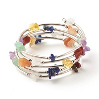 Bracelet en éclats d'améthyste naturelle avec fil métallique, pierres de guérison, bracelets en cristal violet pour cadeau