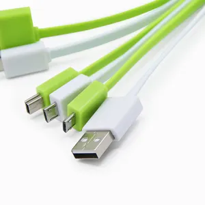 Özel logolu USB şarj cihazı anahtarlık 5 in 1 çoklu USB kablosu IOS için, mikro USB ve tip C cep telefonu