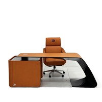 Meubles de bureau de luxe, table d'écriture modulaire en bois massif moderne, bureau d'ordinateur pliable, chaise de bureau de direction