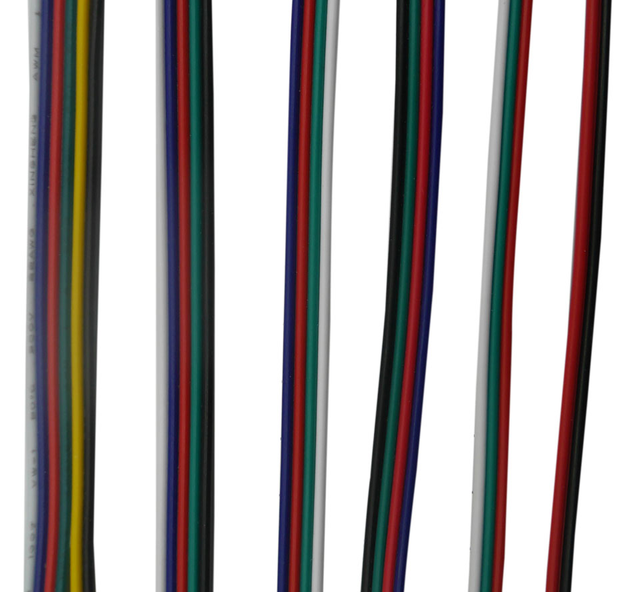 LED Connector 5050 3528 RGBW RGB CCT LED Stirp 2pin 3pin 4pin 5Pin 6pin 22 20 18 AWG Extension Electrical Wire Cable