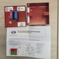 Bouton d'arrêt d'urgence pour système d'extinction au gaz Kentec K1823-10 Sigma A-XT, rouge, à montage en surface, pour la suppression des incendies