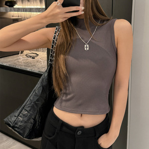 Chaleco sin mangas para mujer, top interior <span class=keywords><strong>de</strong></span> alta gama para otoño e invierno, camiseta base acanalada elegante y personalizada - Product Image 3