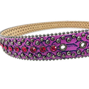 Moda bayanlar batı Denim kemer çıkarılabilir büyük toka elmas erkekler kakma Rhinestone perçin erkek kemer - Product Image 3