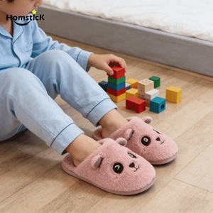 Pantuflas <span class=keywords><strong>de</strong></span> Felpa para Niños con Diseño <span class=keywords><strong>de</strong></span> Oso <span class=keywords><strong>de</strong></span> Dibujos Animados - Calzado Cómodo, Suave y Antideslizante para el Hogar en Invierno - Product Image 2