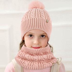 Conjuntos de Gorros de Invierno para Niños y Niñas, Gorro de Punto con Pompón, Bufanda y Guantes para Niños, Venta al Por Mayor - Product Image 2