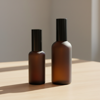 Flacons d'huile essentielle en verre ambré givré 10 ml-100 ml (50 ml/30 ml) avec pulvérisateur à pompe Diffuseur prêt à l'emploi Sérigraphie