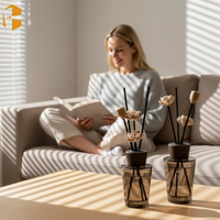 Diffuseur de parfum en bâtonnets de rotin de luxe FUBEI LIVING, écologique, en verre transparent, longue durée, parfum de fleurs