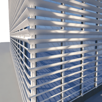 Mur-rideau vertical extérieur en aluminium pour façade d'entrepôt industriel, avec ventilation, décoration, pare-soleil et économie d'énergie