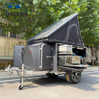 ONLYWE pequeño fuera de la red RV remolque por tierra aventura camping remolque fuera de la carretera remolque de viaje con tienda