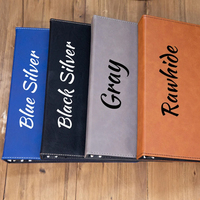 Porte-documents en similicuir PU de qualité supérieure avec logo personnalisé gravable au laser, classeur à 3 anneaux en D pour bureau professionnel