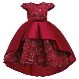 Robe de princesse brodée en tulle pour filles, tenue de cérémonie pour enfants, robe de soirée à manches courtes pour mariage, spectacle et festival - Product Image 2