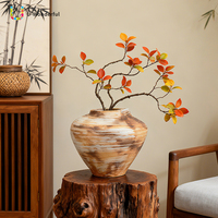 Vase en résine rétro vieilli, style Wabi Sabi texturé, poterie rustique pour fleurs, décoration de table et ornement pour la maison