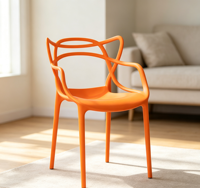 Chaise de salle à manger moderne en plastique, mobilier de maison, chaise de loisirs pour salon, chaise d'extérieur avec dossier durable et imperméable