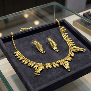 En gros, Colliers chaîne maille fleurie micro-plaqué or 14K 18K 24K, Parure de bijoux au design traditionnel, Parure de bijoux de mode en laiton doré - Product Image 2