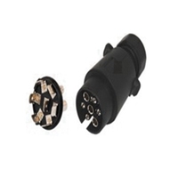 Prise de remorque de type européen 12V 7P avec broches en cuivre et boîtier en plastique/aluminium
