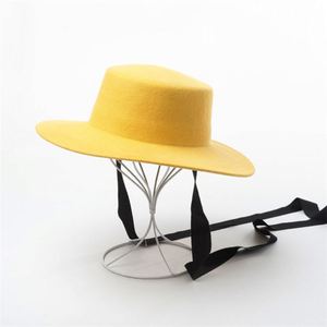 ANLUXFIER X1232 Sombrero Unisex de Fieltro de Lana 100% Lana para Adultos, Gorra de Ala Ancha y Copa Plana, Estilo Casual Negro, Suave y Transpirable con Cinta y Cuerda - Product Image 4