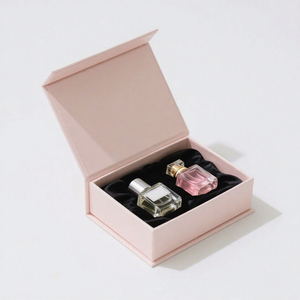 กล่องบรรจุภัณฑ์น้ำหอมสีชมพูหรูหรา ปั๊มฟอยล์ทอง โลโก้แบบกำหนดเอง FX Eu Trendy สำหรับแบรนด์ระดับไฮเอนด์ - Product Image 2