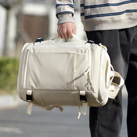 Tas Ransel Laptop Tahan Air Tas Olahraga Kompartemen Sepatu USB Unisex untuk Hiking Travel Kapasitas 20-35L Pola Huruf Lapisan 210T