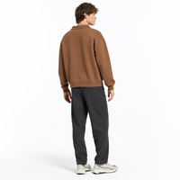 Sweat-shirt polo ample avec patte de boutonnage à trois boutons, broderie Laurel sur la poitrine, haut streetwear chiné pour un style décontracté